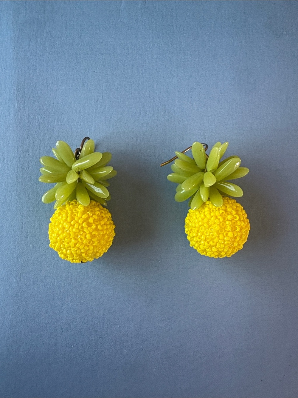 J. Crew Yellow and Green Pineapple Drop Earrings